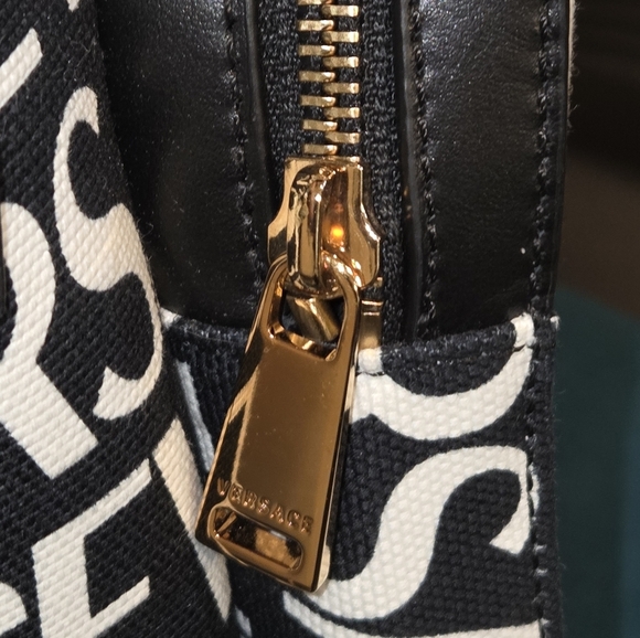 Versace Monogrammed Allover Backpack with Gold Hardware and Black Leather (NWT) - Picture 15 of 16